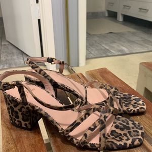 Cheetah Print J.Crew Strappy Block Heel